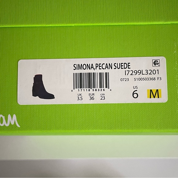 Sam Edelman Women’s Size 6M Simona Boots Bootie Pecan Suede Stacked Heel - Picture 10 of 13